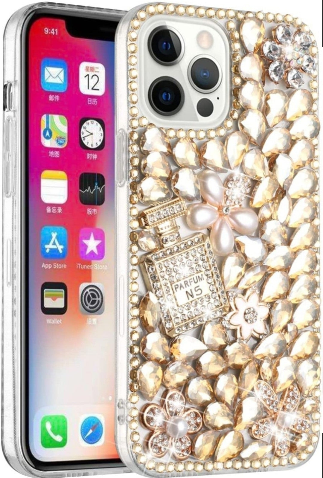 iPhone 13 Pro Pearl Flowers/Perfume Gold