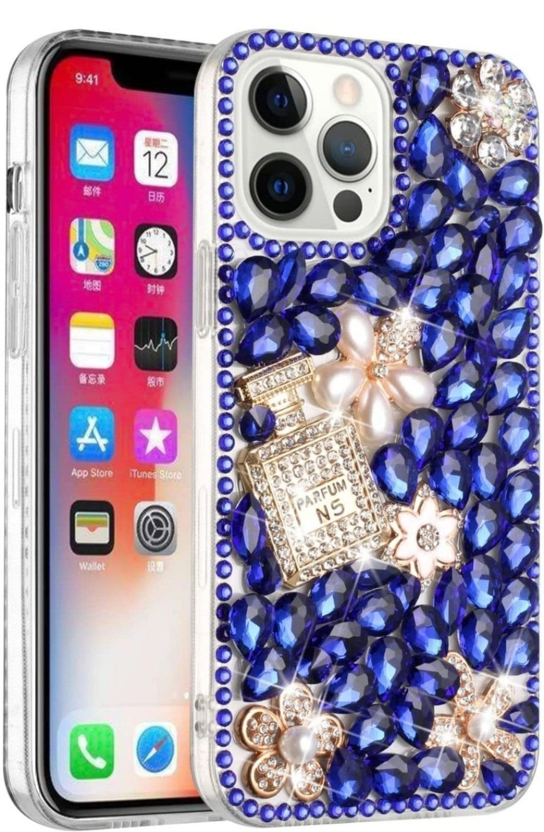 iPhone 13 Pro Pearl Flowers/Perfume Blue