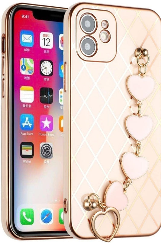 iPhone 13 Pro Max Heart Chain Rose Gold