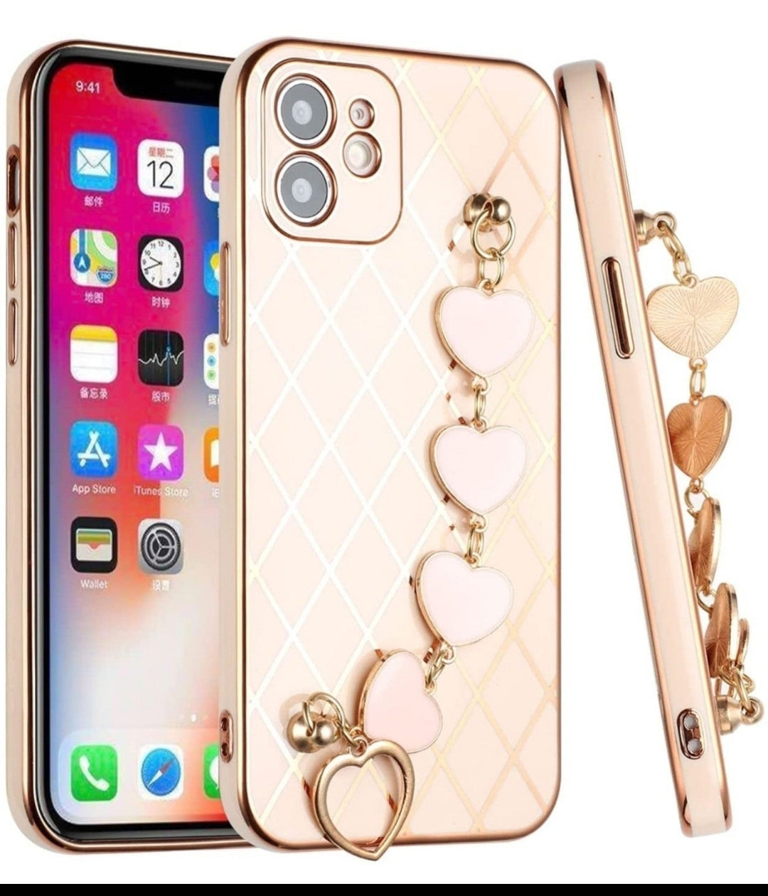 iPhone 13 Pro Max Heart Chain Rose Gold