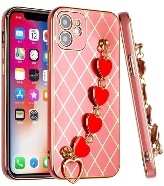 iPhone 13 Pro Max Heart Chain Red