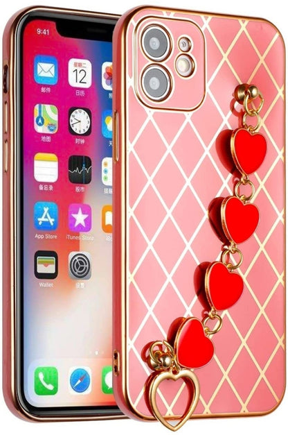 iPhone 13 Pro Max Heart Chain Red
