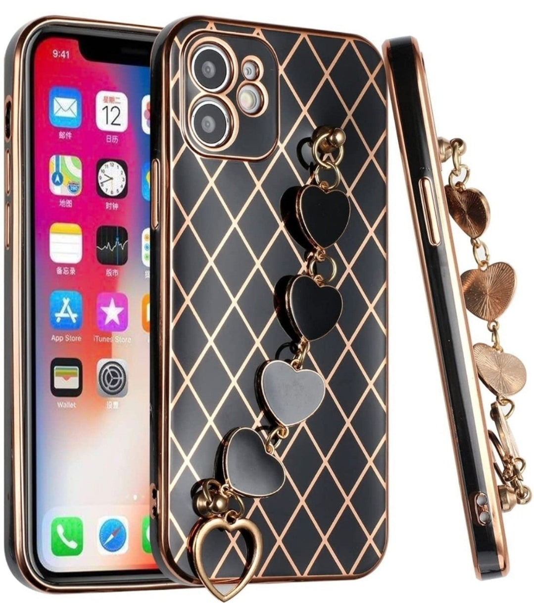 iPhone 13 Pro Max Heart Chain Blk