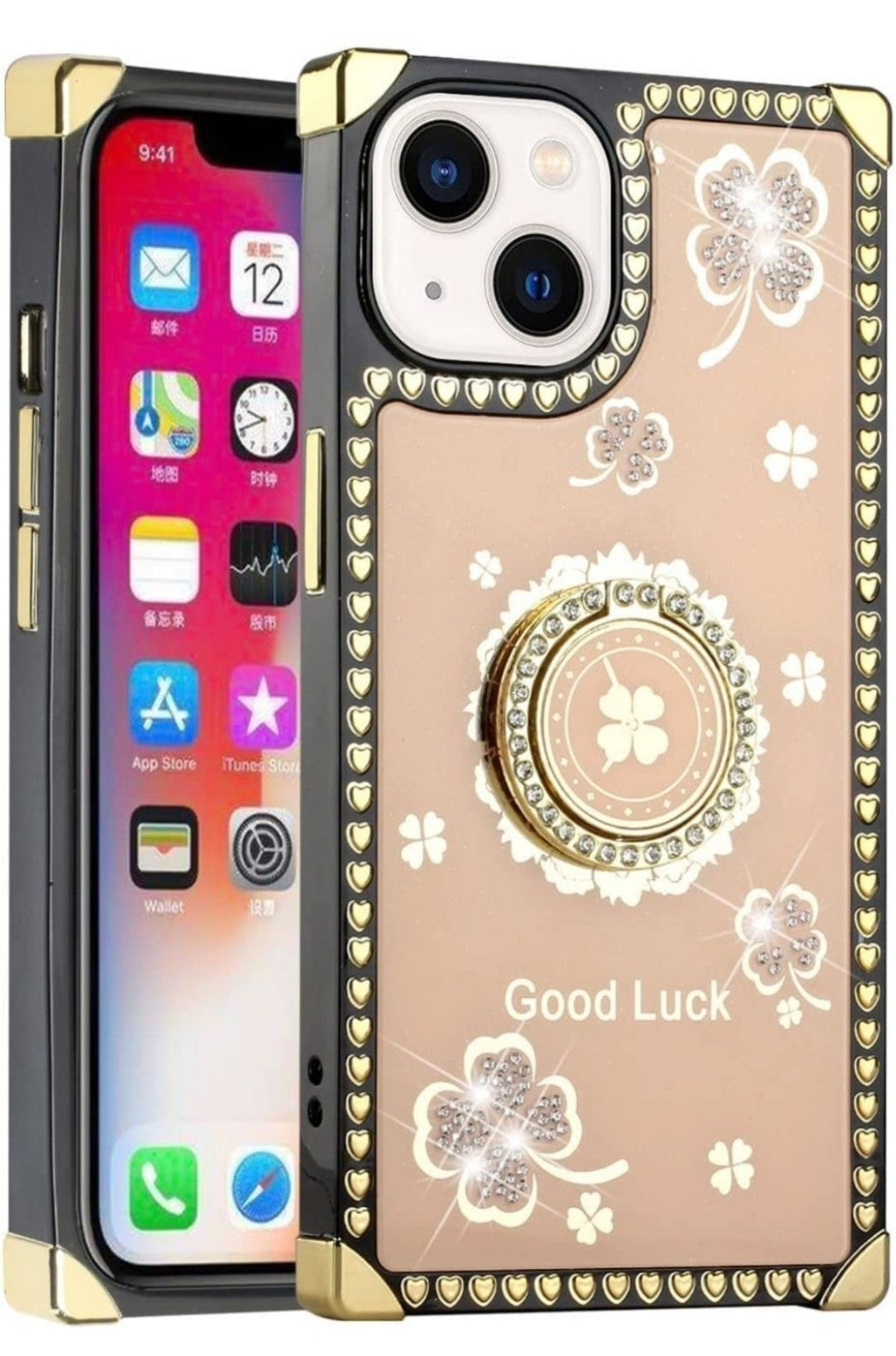 iPhone 13 Pro Good Luck Floral Gold
