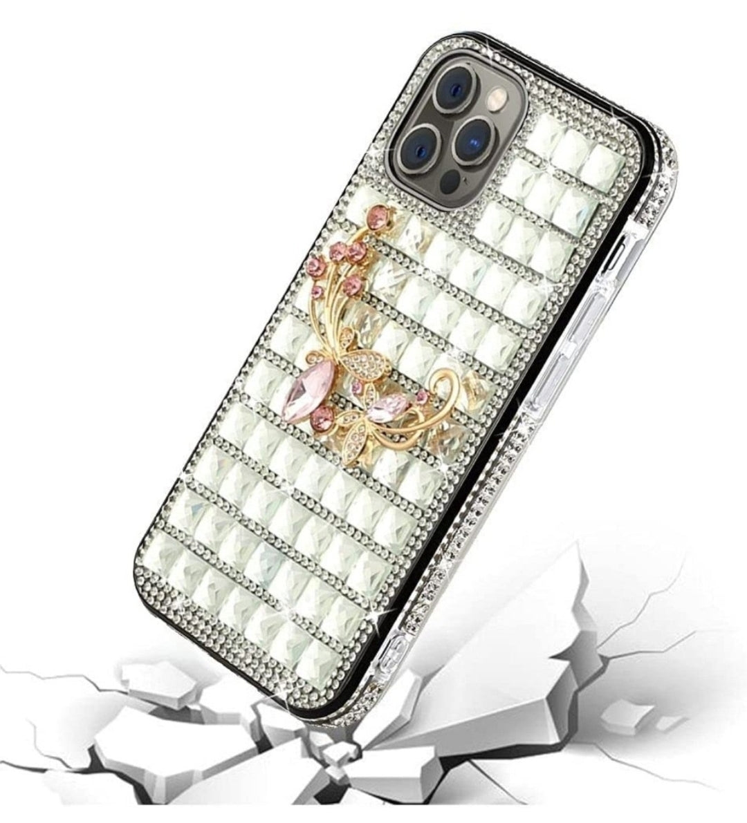 iPhone 13 Pro Butterfly Floral On Silver